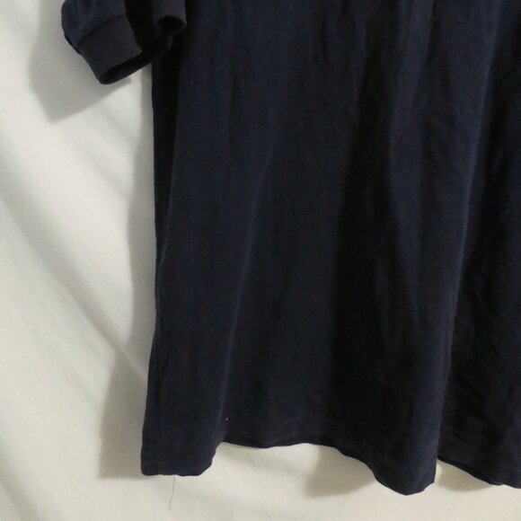 GLOBAL | large | Men's Navy Polo Short Sleeve Vintage Shirt | Made In Canada - Picture 12 of 13